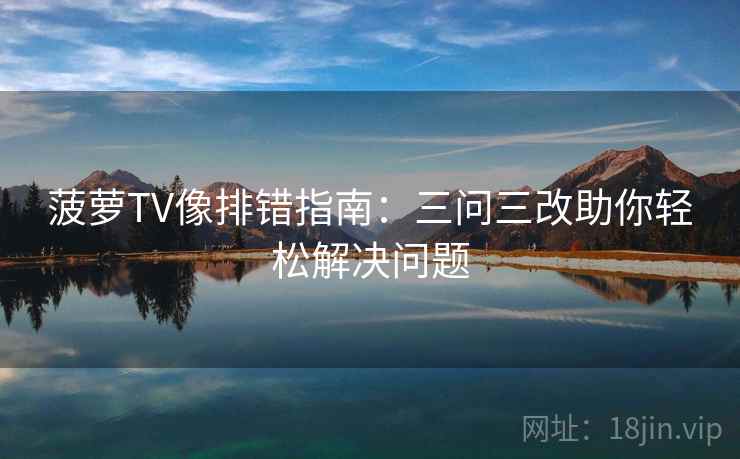菠萝TV像排错指南：三问三改助你轻松解决问题  第1张