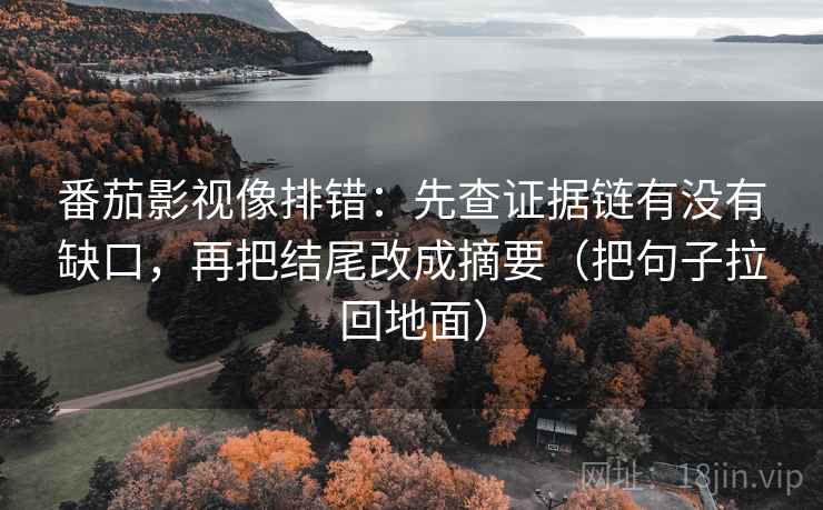 番茄影视像排错:先查证据链有没有缺口,再把结尾改成摘要(把句子拉回地面)